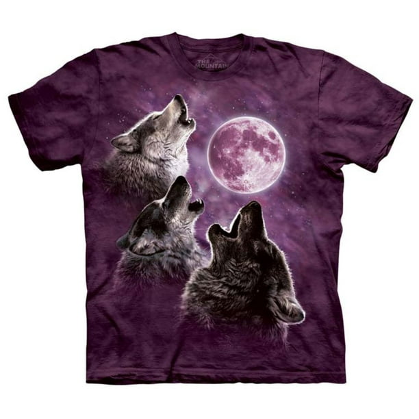 The Mountain - Purple 100% Cotton Three Wolf Moon Novelty T-Shirt ...