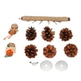 thumbnail image 1 of Parrot Pine Cones Stand Toy Rattan Balls Hemp Rope Weaving Wood Parrot Perch for Small Birds Budgies Cockatiels L, 1 of 5