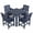 36.2" Table & 4 Chairs(BR), variant on Innovaze Poly Lumber Patio Dining Set for 6 Person, HIPS Outdoor Dining Chairs and 70.9-Inches Dining Table with Umbrella Hole, All Weather Resistant (Navy Blue, 7 Piece)