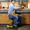 thumbnail image 4 of Costway Heavy-Duty Adjustable Height Rolling Stool with Tool Tray Storage 330 LBS Capacity Yellow, 4 of 10