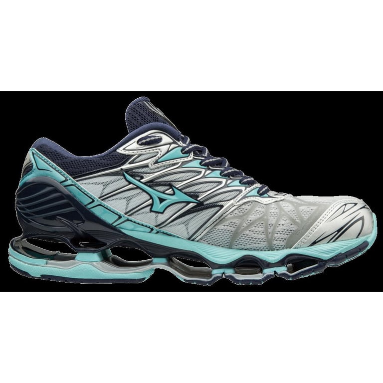 Mizuno Women's Wave Prophecy 7 Running Shoe, Size 6, Silver-Aqua