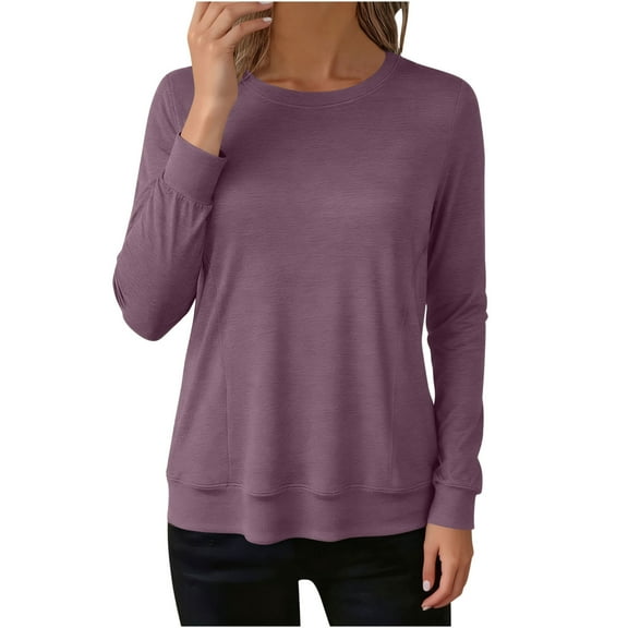 Sexlip Women's Loose Fitting Long Sleeve Sweatshirt Casual Pullover Comfortable Soft Fabric Stylish Fashionable Perfect for Daily Wear Vacation Party Purple XL