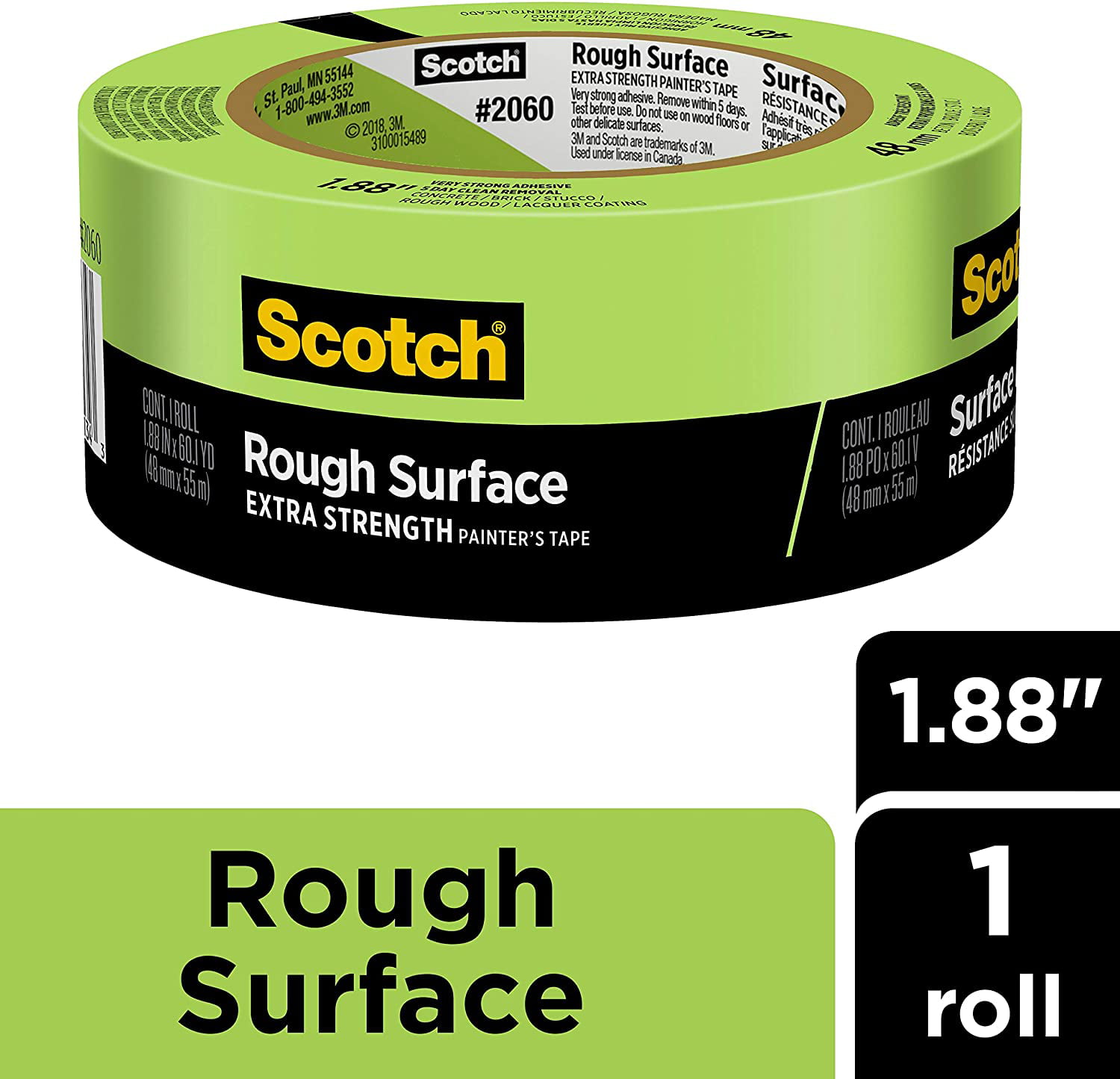 General Scotch® Masking Tape for Professional Painting 24 mm x 55 m Green 6 Rolls,2055PCW -24CP
