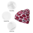 thumbnail image 3 of Easygdp Rose Flowers Winter Beanie for Men Women Beanie Knit Hat Cuffed Cap Beanie Knit Chunky Snow Cap, 3 of 6