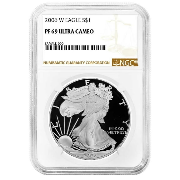 2006-W Proof $1 American Silver Eagle NGC PF69UC Brown Label