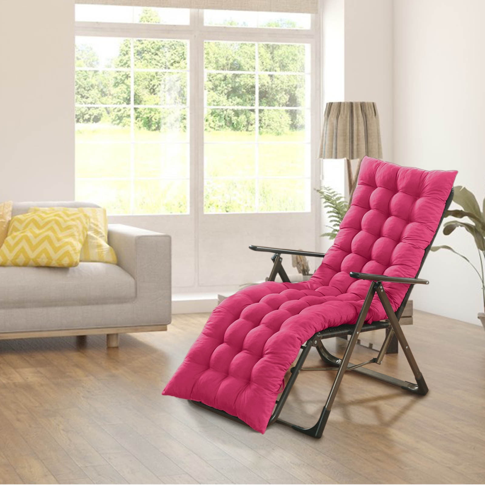 BiFandian Outdoor Chaise Lounge Cushion, Waterproof Sunproof Garden and Patio Rocking Chair Pad, Sandproof Beach Recliner Furniture Cushion