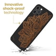 thumbnail image 3 of Case Yard Wooden Case for iPhone-11-Pro Soft TPU Silicone cover Slim Fit Shockproof Wood Protective Phone Cover for Girls Boys Men and Women Supports Wireless Charging Lotus Flower Design, 3 of 7
