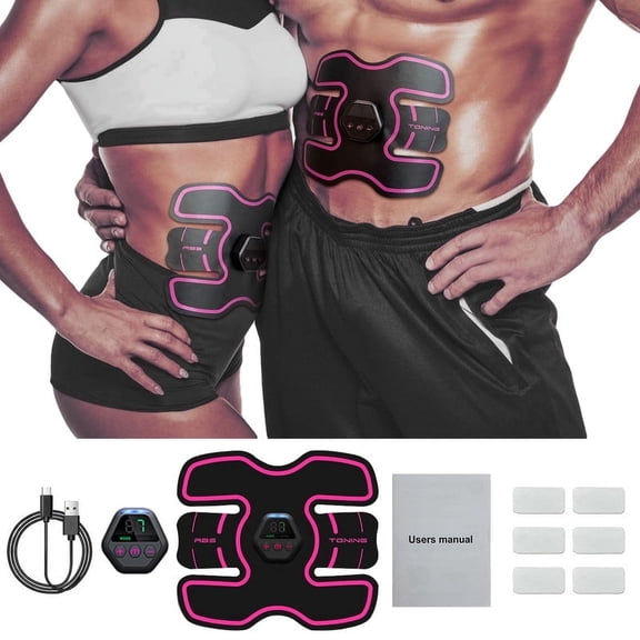 Richgv Abs Stimulator for Men and Women, Abs Workout Equipment, Smart Fitness Abdominal Toning Belt Trainer for Home Sports Office Exercise