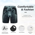 thumbnail image 3 of Balery Moody Ram Portrait Mens Swim Trunks Swim Shorts for Men Quick Dry Inseam Beach Shorts with Compression Liner Pocket-Medium, 3 of 9