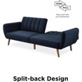 thumbnail image 4 of Novogratz Brittany Futon, Convertible Sofa & Couch, Blue Linen My Lux Decor Round, 4 of 4