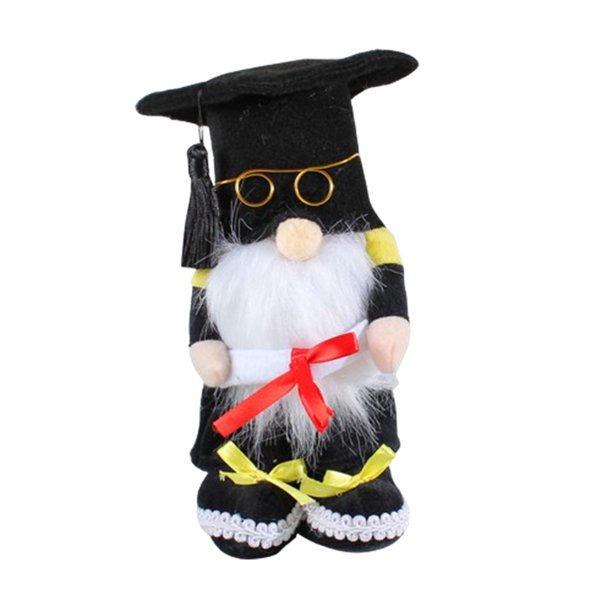 Wmhnj Muñeco sin rostro con birrete de mdico y adorno de Rodolfo de pie para la ceremonia de graduacin