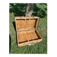 thumbnail image 2 of Wooden Storage Box, Hinged Lid, Natural Wood Storage Boxes Basket Portable Retro Vintage Suitcase Decorative Keepsake Storage Chest Box, wooden chest, portable large storage box, vintage suitcase, 2 of 4