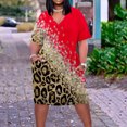 thumbnail image 1 of Jusqu'à 65 % de Rabais! Robes d'Été Mode pour Femmes 2024 Robe Grande Taille pour Col en V Robes d'Été Décontractées Poche Genou Manches Courtes avec Poches, 1 of 5
