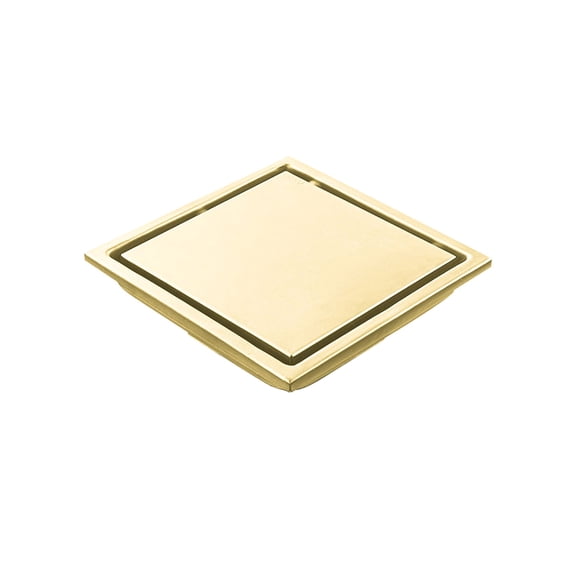 JERFIT 6x6 Inch Brushed Gold Square Shower Drain, 304 Stainless Steel Floor Drain Strainer for Bathroom, Kitchen, Laundry Room, Garage