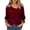 Wine, variant on Cilsoka 3/4 Length Sleeve Womens Tops Asymmetric Square Neck Dressy Casual Blouses Business Work Shirts with Smocked Cuffs