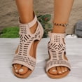 thumbnail image 2 of Womens Wedge 2026 Sandals Cute Wedge Heels Spring Open Toe Trendy Casual Walking Shoes Comfortable Cut out Summer Cover Dressy Ankle Boots Pink Size 6.5, 2 of 6