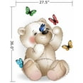 thumbnail image 2 of Wallmonkeys Happy Teddy Bear and Butterfly Peel and Stick Wall Decals WM33747 (28 in W x 36 in H), 2 of 4