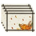 thumbnail image 3 of sruoe Placemats Set of 4, Table Mats for Dining Table, Linen Heat Proof Mat, Table Cloth, Pumpkin Ghost Place Mats, Kitchen Mats, Reusable Portable Place Mats for Halloween Thanksgiving Party Decor, 3 of 6