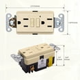thumbnail image 4 of Faith 15A GFCI Outlets, Slim, Non-Tamper-Resistant GFI Duplex Receptacles with LED Indicator, Self-Test Ground Fault Circuit Interrupter with Wall Plate, ETL Listed, Ivory, 10 Pack, 4 of 6