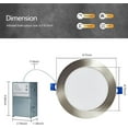 thumbnail image 7 of Brushed Nickel Recessed Lighting 6 Inch with Night Light (12 Pack), Canless Ultra Thin Wafer Downlight Outdoor Exterior Soffit Light, Dimmable & 5CCT Selectable, 12W, ETL & Energy Star, 7 of 7