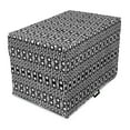 thumbnail image 1 of Abstract Dog Crate Cover, Monochrome Squares of Many Sizes Motif with Grid Design Geometric Rows Pattern, Easy to Use Pet Kennel Cover for Medium Large Dogs, 35" x 23" x 27", Black White, by Ambesonne, 1 of 6