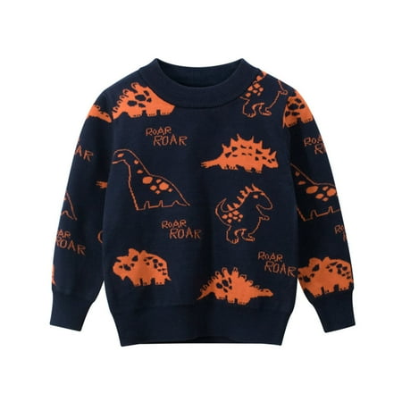

Kids Jackets for Girls Boys Toddler Baby Boys Cartoon Dinosaur Sweater Knit Crochet Tops Outfits