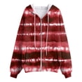 thumbnail image 4 of Towmus Oversized Zip Up Hoodie for Women Tie-Dye Graphic Sweatshirts Gradient Printed Y2K Clothes Casual Long Sleeve Plus Size Hoodies XS-6XL, 4 of 5
