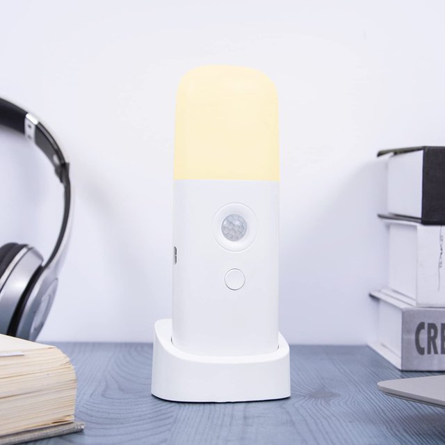 Motion Sensor Night Light Indoor, Dimmable LED Night Light, Build in 2000mAh Rechargeable Battery Operated, Portable Motion Activated Night Light for Kids Room, Bathroom ,Living Room,