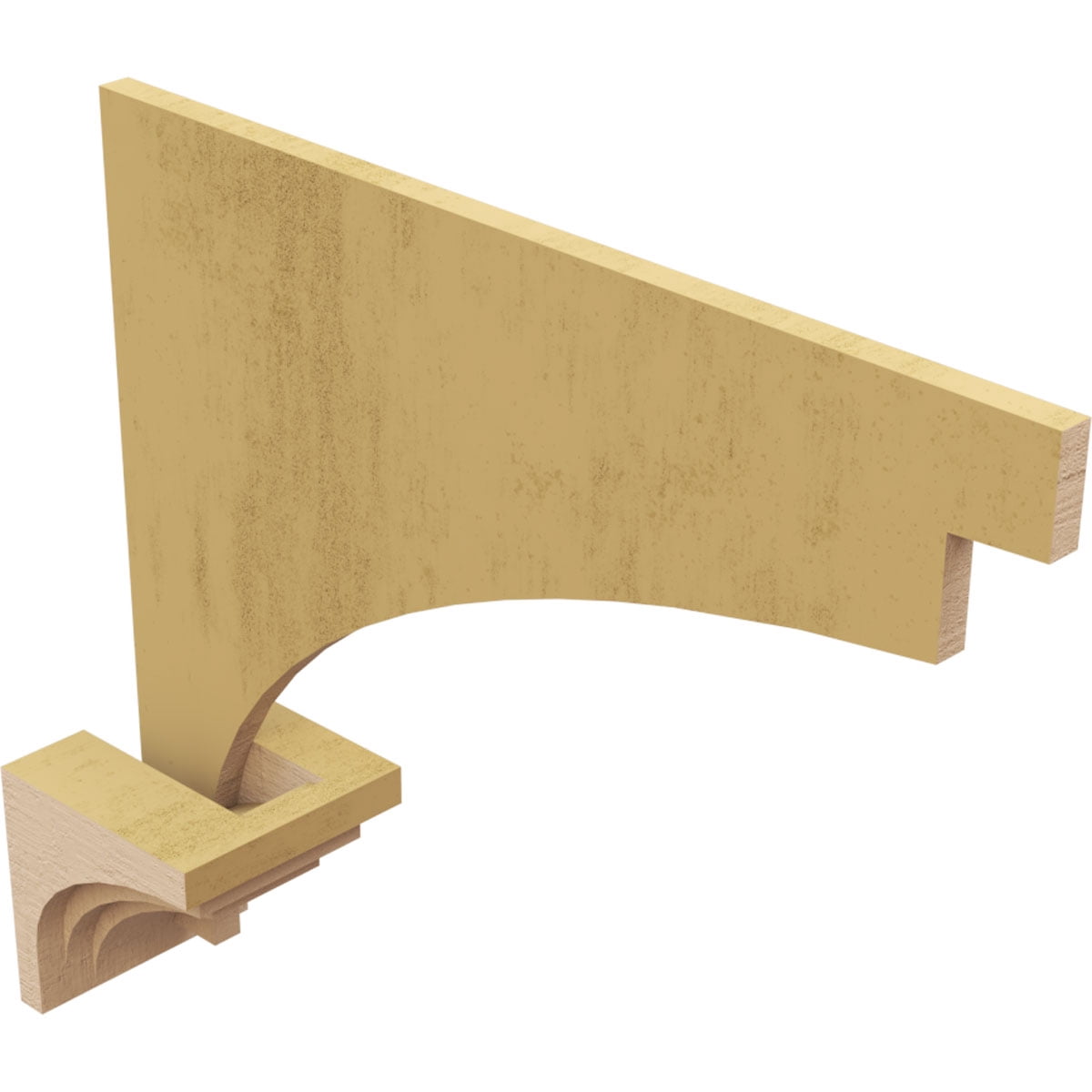 4"W x 4"D x 4"H Wide Rockford Rough Cedar Woodgrain TimberThane Corbel, Primed Tan
