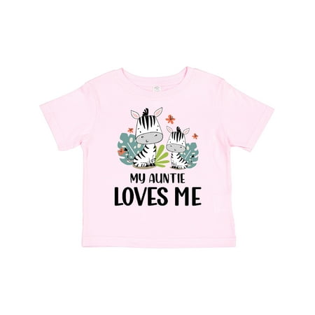 

Inktastic Zebra My Auntie Loves Me Gift Toddler Boy or Toddler Girl T-Shirt