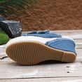 thumbnail image 5 of KIJBLAE Women's Denim Fabric Buckle Wedge Slide Sandals, Thick Sole Fashion Casual Summer Outdoor Beach Lazy Slides Blue 37, 5 of 9