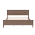 thumbnail image 5 of Euroco Mid-Century Wood King Size Platform Bed with Headboard and Wood Slat Support, No Box Spring Needed, Brown, 5 of 7
