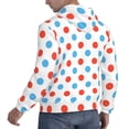 thumbnail image 6 of Naloa Red Blue Polka Dots Men's Casual Hooded Collar Drawstring Hoodies Pullover Sweatshirts Casual Long Sleeve Shirts-4X-Large, 6 of 7