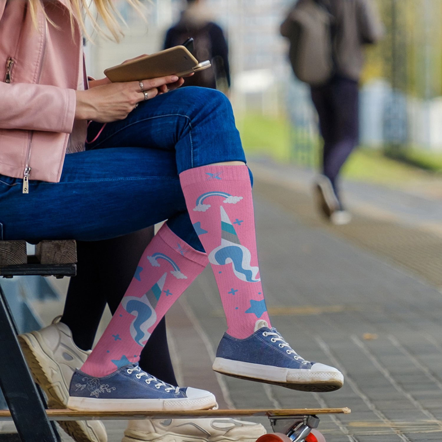 Compression Socks Knee High - Made for Running, Athletics and Pregnancy - 3 Pair