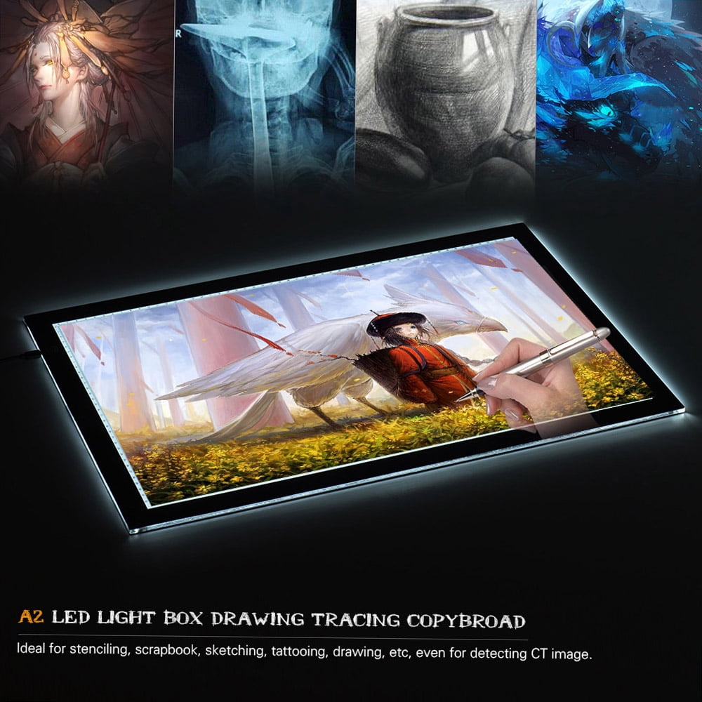Copy Board Copy A2 LED Light Box Drawing Tracing Tracer Copy Board Table Pad Panel Copyboard with Memory Function Stepless Brightness Control for Artist Animation Tattoo Sketching