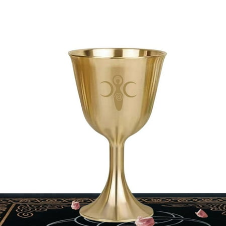 

Famure Pentagram Chalice Chalice Goblet Brass Wine Goblet Drinking Cup Pentacle Brass Chalice Unique Design Wine Cups Medieval Gothic Goblet portable