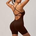 thumbnail image 2 of CHUMUD Womens Workout Outfit Built-In Bra Crisscross Back Tummy Control Butt Lifter Bodysuit Shorts, Seamless Activewear Romper Yoga Gym, 2 of 6