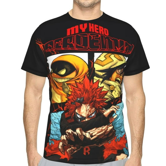 My Hero Academia Bnha Kirishima Unisex 3d Pattern Printed Short Sleeve T-Shirts Casual Graphics Tees Small