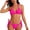 Hot Pink, variant on Naittoop Women Bikini Sets String Halter Two Piece Sexy Swimsuit Solid Color Bathing Suit