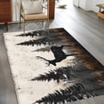 thumbnail image 4 of 3x5Ft Area Rugs Forest Elk Non-Skid Rubber Backing Large Rectangle Rugs - Living Room Bedroom Home Office, Rustic Nature Tree Retro Deer Silhouette Indoor Floor Mat Carpets Washable Rug, 4 of 9