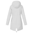 thumbnail image 4 of SHTXOZHI Long Jacket for Women Fall Drawstring Button Up Coat Casual Outdoor Striped Hooded Zipper Top with Pockets, 4 of 6