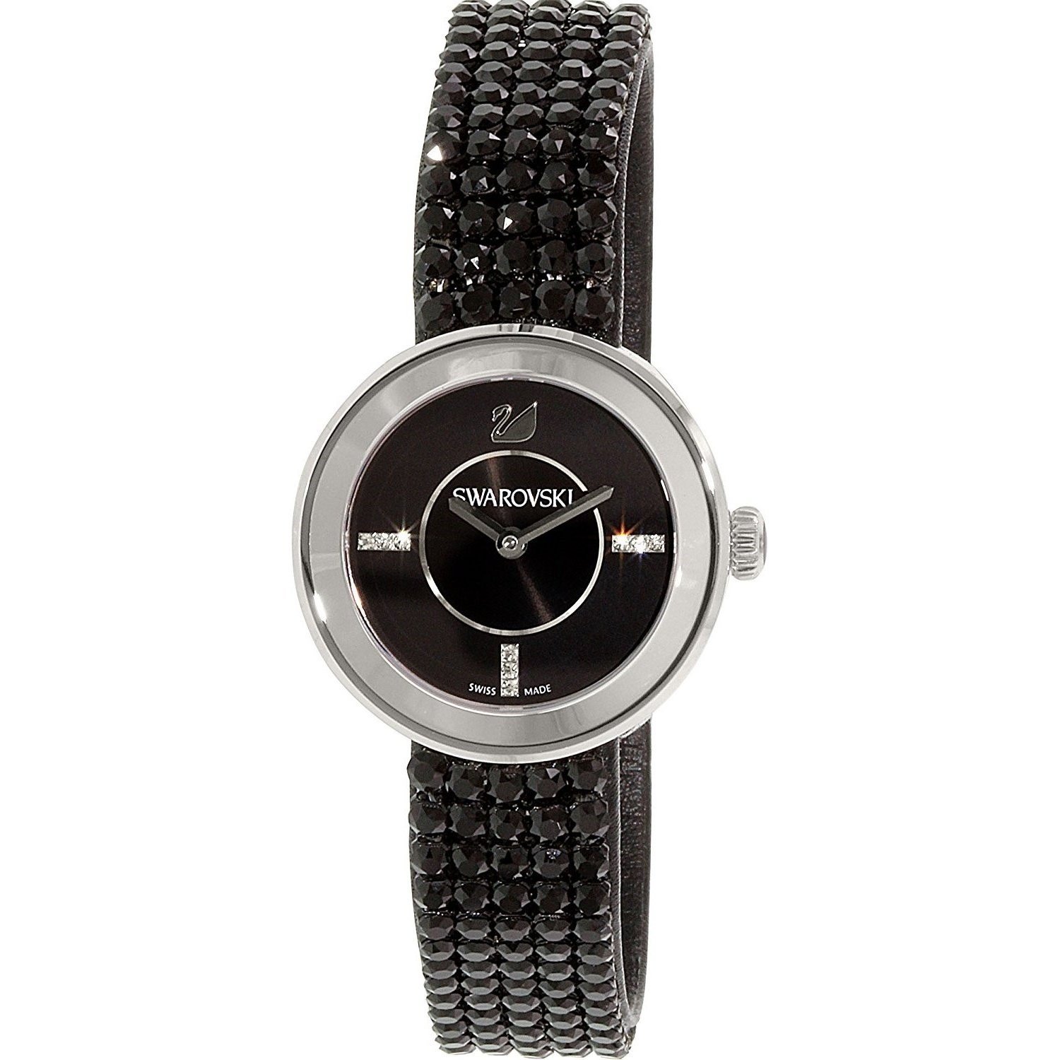 Black Dial Crystal Mesh Band Women's Watch 1183491