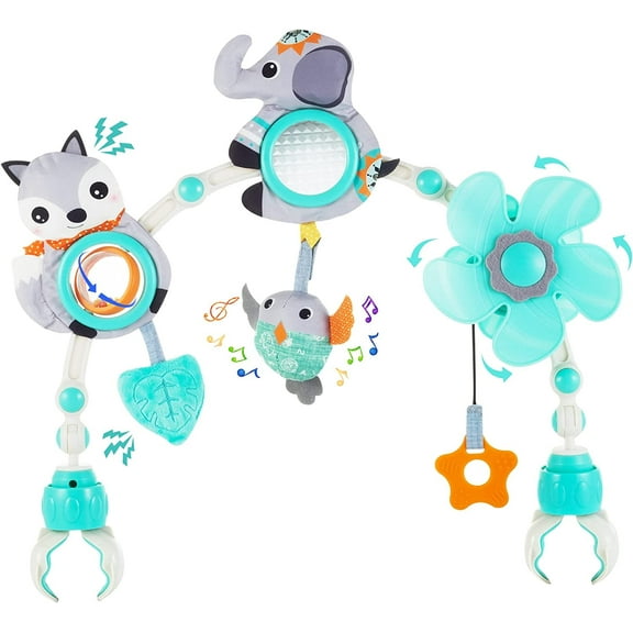 Adjustable Arch Bassinet Toys for Infant & Toddlers, Stroller Arch, Baby Crib Toys with Fascinating Hanging for Stimulating Baby’s Senses and Developing Motor Skills