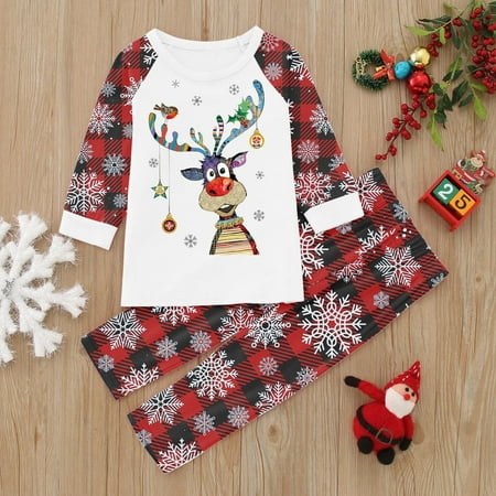 

Christmas Baby Kids Child Printed Top+Pants Family Matching Pajamas Set