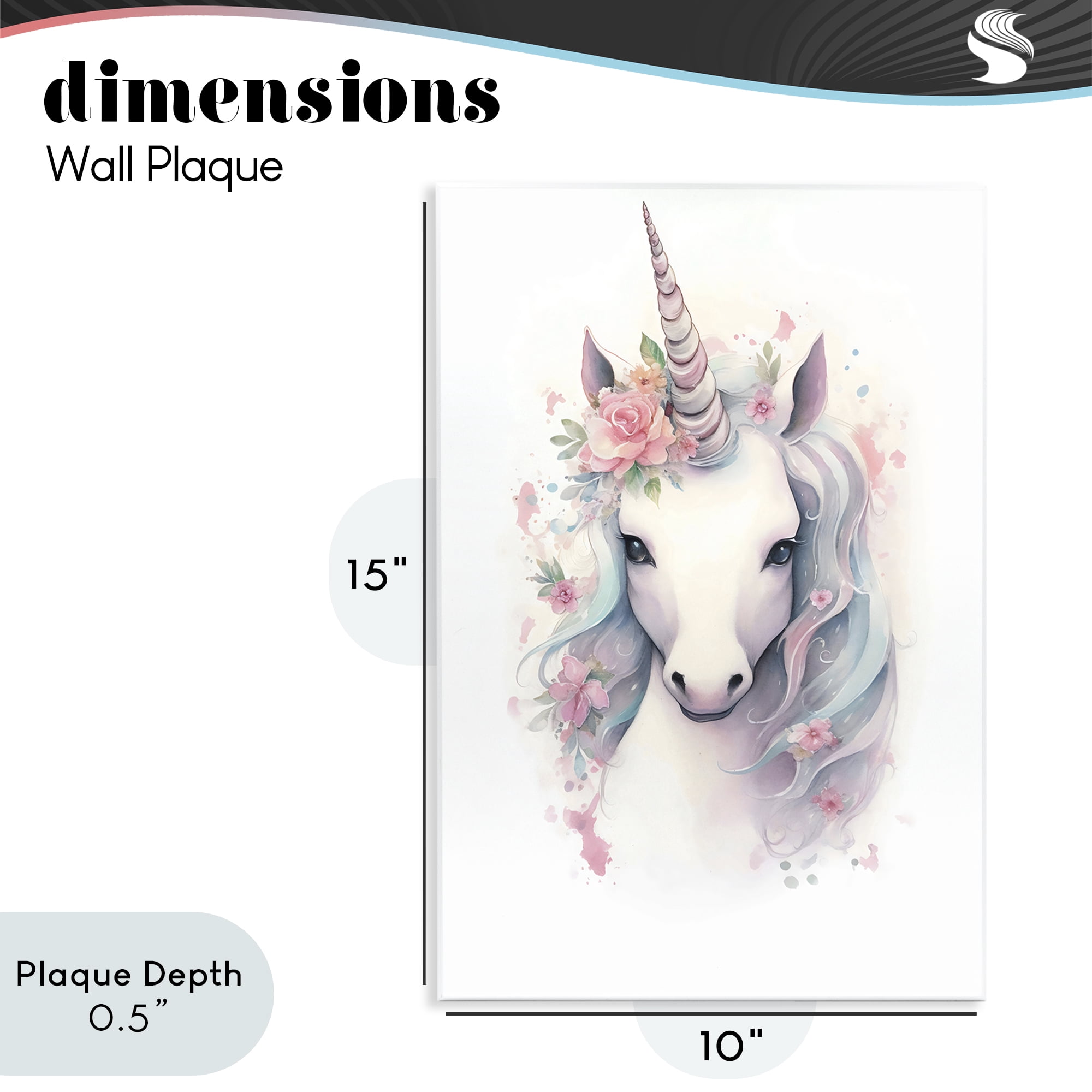 Stupell Industries Unicorn with Pink Flower Crown Wall Plaque Art, design by Creative Studio
