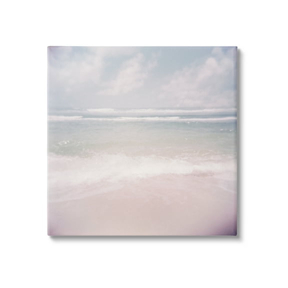 Stupell Pastel Beach Waves Horizon Landscape Painting Gallery Wrapped Canvas Print Wall Art