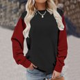thumbnail image 4 of Charella Women Sweatshirts Trendy Graphic Long Sleeve Pull Over Shirts Round Neck Loose Pullover Blouse (Black M), 4 of 6