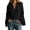 Black 07, variant on Workout Tops for Women Lace Trim V Neck Linen Blend Blouse, Collar Bell Long Sleeve Solid Shirt, Eyelet Crochet Lace Front Placket Flare Cuff Top T Shirts for Women