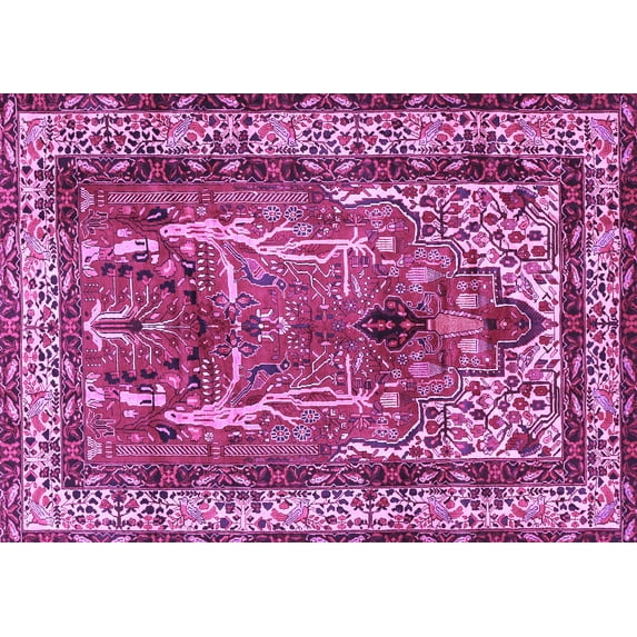 Ahgly Company Indoor Rectangle Persian Purple Traditional Area Rugs, 8' x 10'