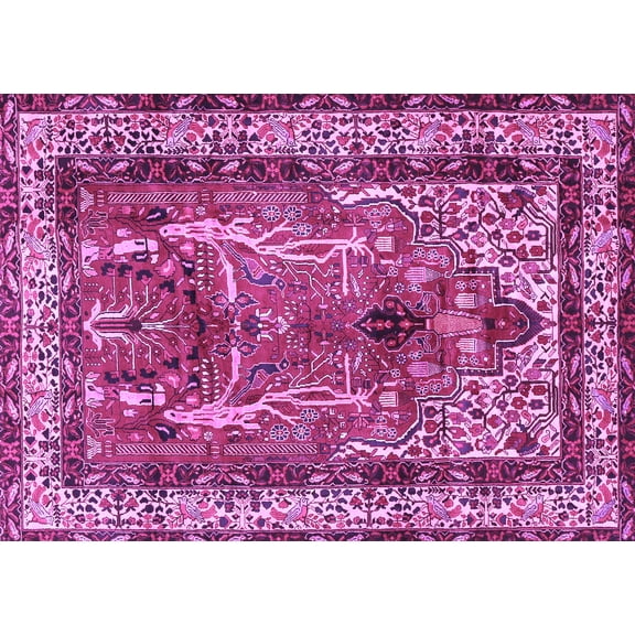 Ahgly Company Indoor Rectangle Persian Purple Traditional Area Rugs, 5' x 7'